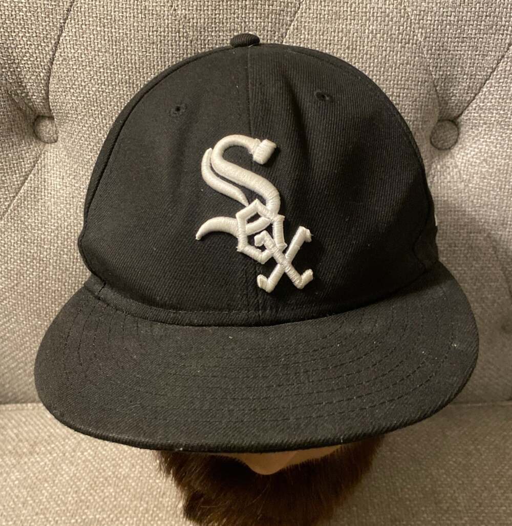 Vintage Y2K Chicago White Sox New Era 59Fifty Black Fitted 7 1/4 Hat Cap